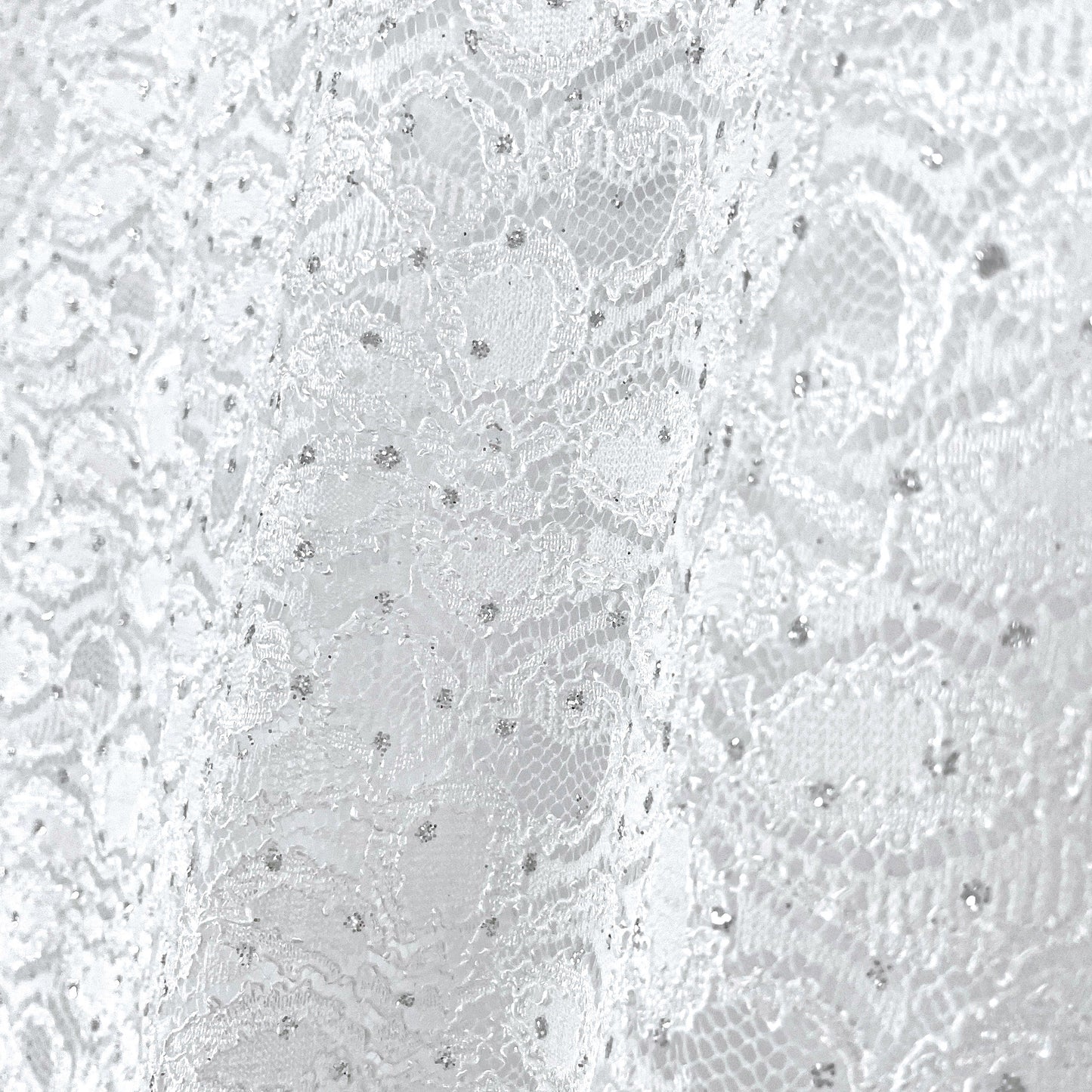 Sparkly Silver Glitter/Embroidery White Floral Lace V-Neck 3/4 Sleeve Poncho