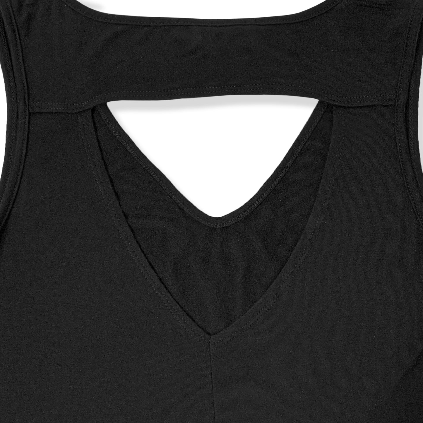 V-Neck Soft Stretchy Maxi Dress (Solid Black Color/Size Medium)