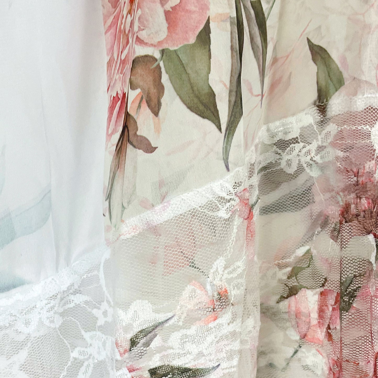 Printed Beige Peach Pink Floral Relaxed Fit Kimono Loose Cover Up