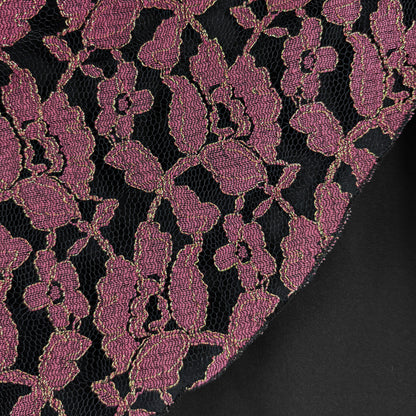 Dusty Rose/Gold Embroidery Floral Lace V-Neck 3/4 Sleeve Poncho